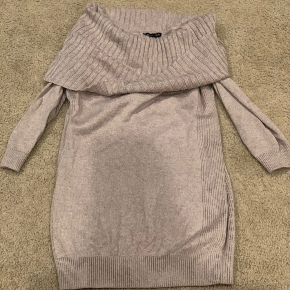 Express cowl neck tan sweater